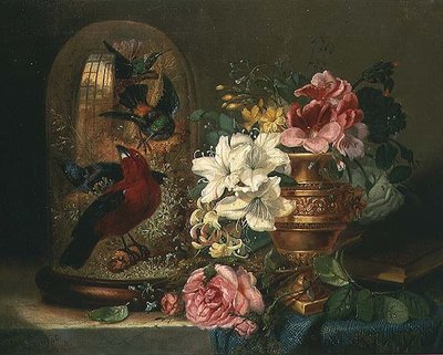 Still Life with Flowers and Birds by John Wainwright